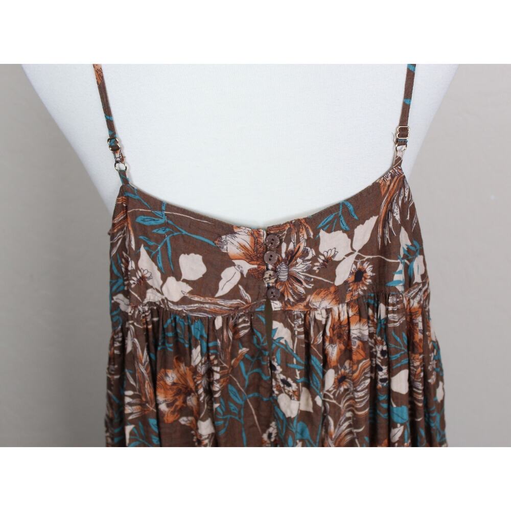 Natural Life Maxi Dress Womens XL Brown Floral Boho Beach Prairie Festival - Picture 6 of 9